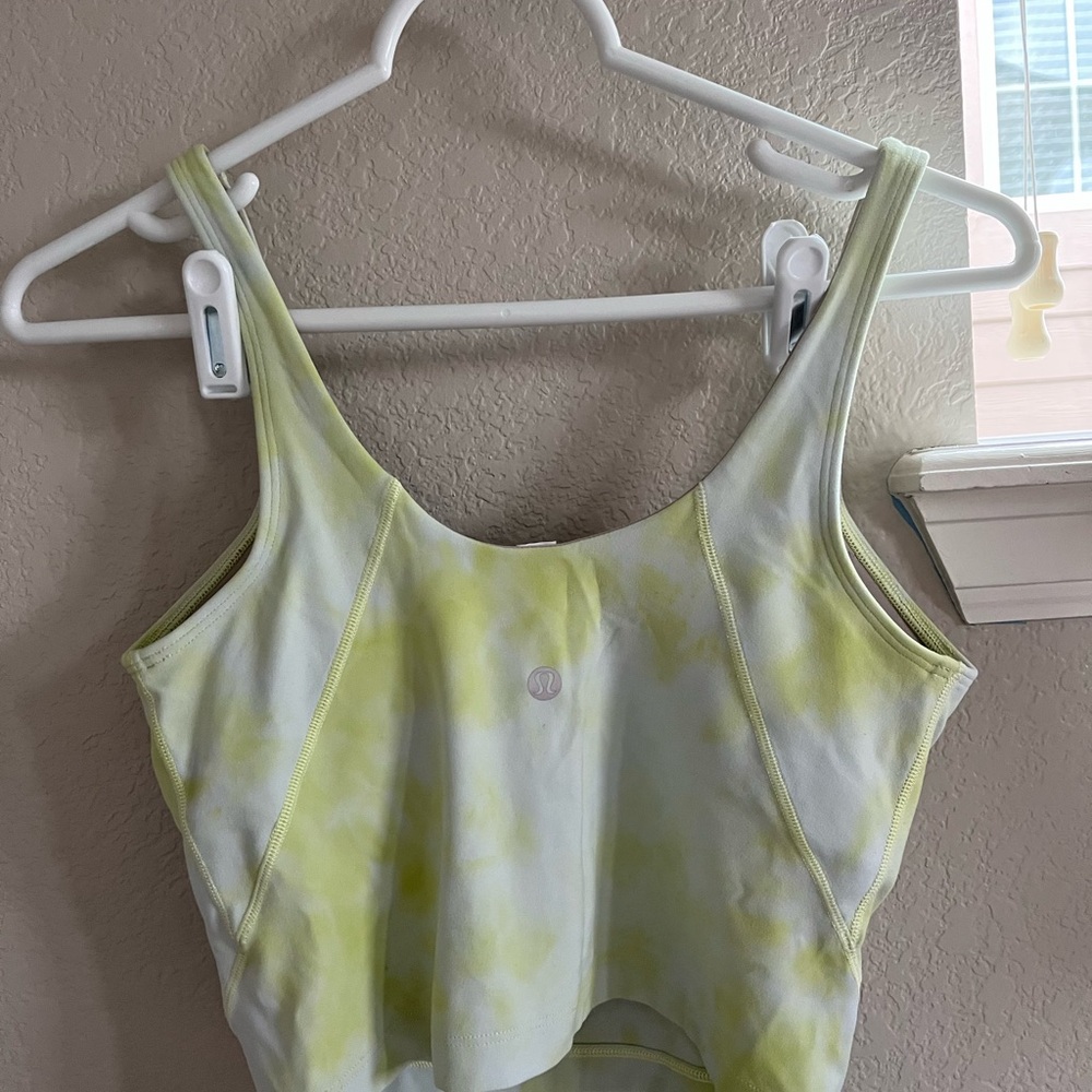 lululemon athletica Yellow and White Crop Top